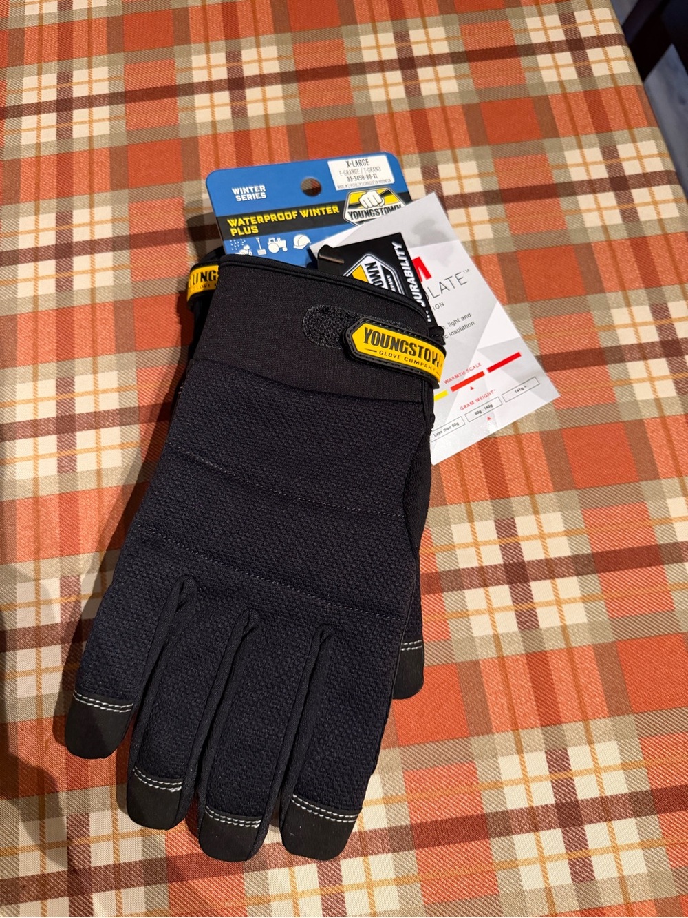 3M Thinsulate Black Work Gloves with Yellow Accent X-Large